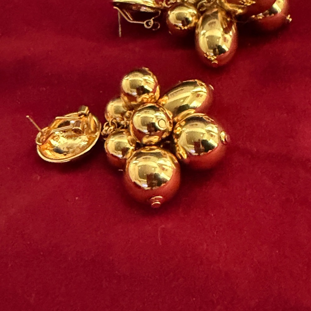 Chic Gold Ball Cluster Earrings